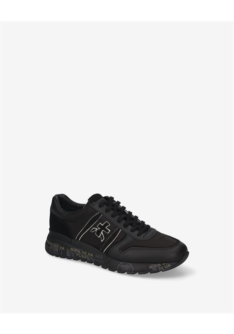 Premiata Lander 8655 Sneaker in Leather and Technical Fabric Black Men's PREMIATA |  | LANDER VAR8655